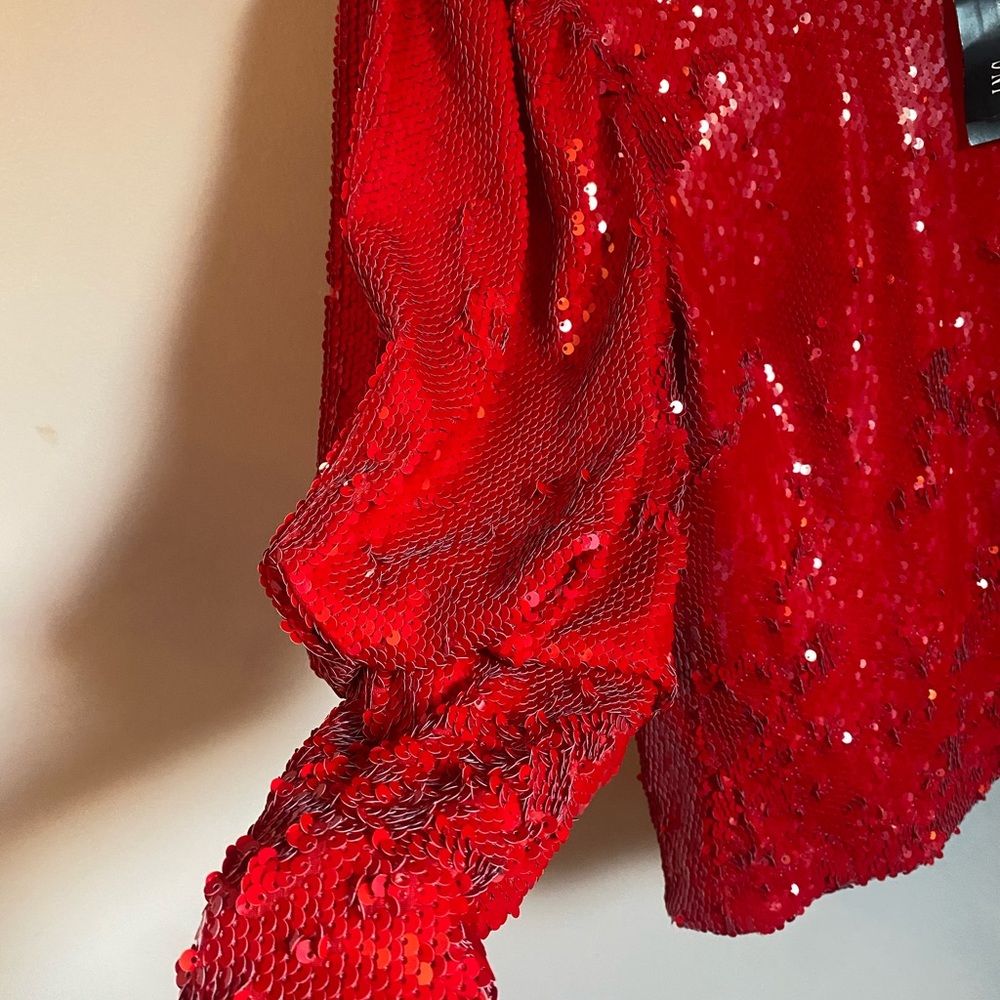 INC Red Sequin top VALENTINES DAY